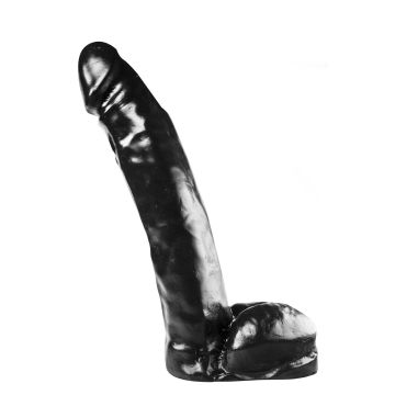 Dark Crystal Zwarte Dildo met Balzak Harold - 28 cm