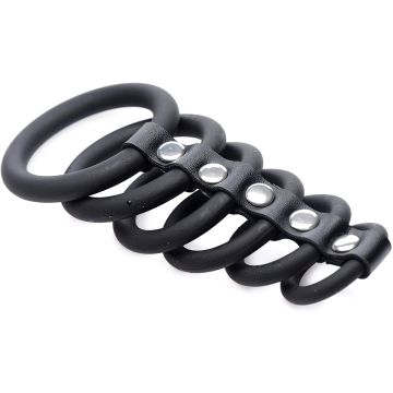 6 Ring Silicone Cockring Chastity Device