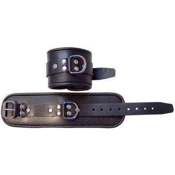 Leren Enkelboeien Zwart gevoerd*