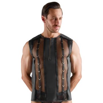 Svenjoyment Mouwloos Mesh Shirt - Zwart