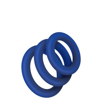 Extra dikke siliconen cockring 3-pack - Blauw