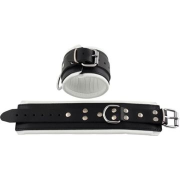 Leren Enkelboeien Wit Gevoerd*