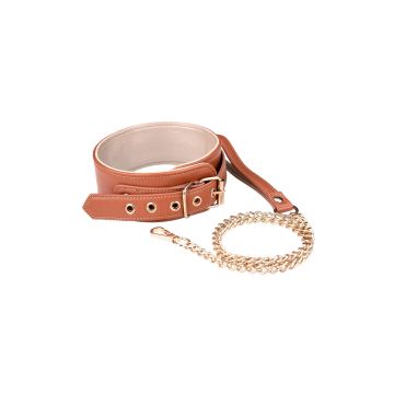 Halsband En Ketting Blaze Elite Veganistisch Leer - Bruin