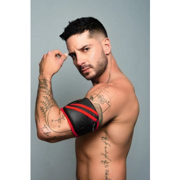 ROK Biker Bicep Bandje - Zwart/Rood