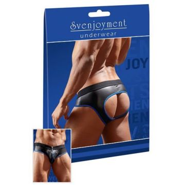 Jockstrap met Rits - Zwart / Blauw