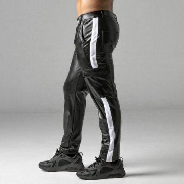 Leatherette Cargo Broek Wit