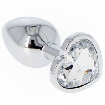 Mini Buttplug Met Hartjes Juweel - Transparant