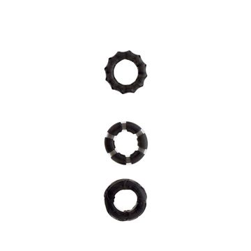 Cockring Set Stretchy-Zwart