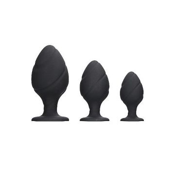 Swirled Buttplug Set - Zwart