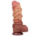 Extreme Dildo Met Touw Motief 26.5 cm - Huidskleur Bruin