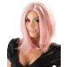 Halflange Roze Pruik