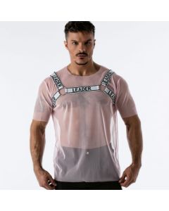 Leader Mesh Harnas T-Shirt - Roze