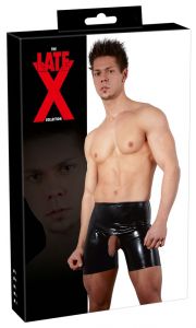 Latex Broek Met Open Kruis - Zwart