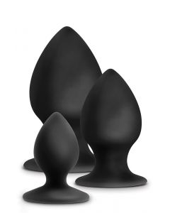 Siliconen Buttplug Set Stout - Zwart