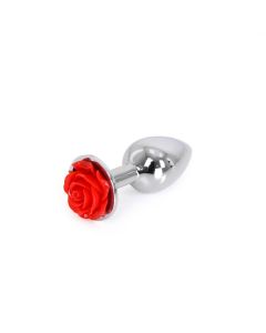 Aluminium Buttplug Red Rose zij