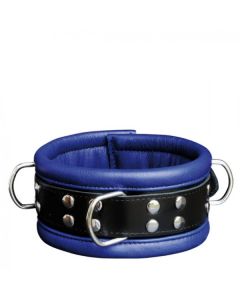 Halsband 6,5 cm blauw - Kiotos Leather
