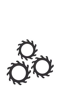 Cockring Set Gears - Zwart los
 