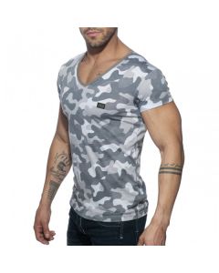 Addicted Washed Camo T-Shirt - Charcoal