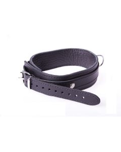 Zwarte Leren Halsband - Kiotos Leather
