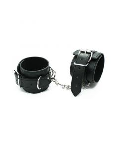 Kunstleren Polsboeien met 3 D-Ringen - Zwart*