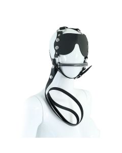 Leren Hoofd Harnas met Blinddoek en Riem