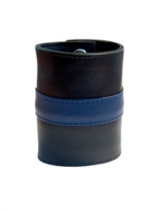 Leren Polsband met Wallet - Blauw