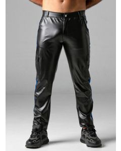 Leatherette Cargo Broek Blauw