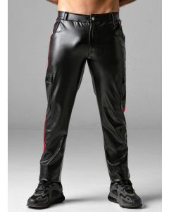 Leatherette Cargo Broek Rood