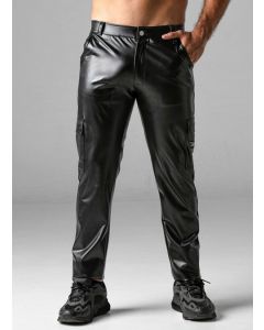 Leatherette Cargo Broek Wit