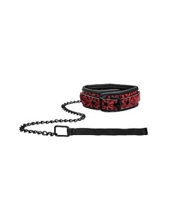 Luxe Halsband met Riem - Rood*