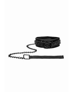 Luxe Halsband met Riem - Zwart*