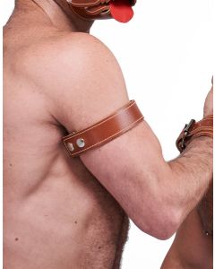 Mister B Leather Biceps Band Stitched - Brown*