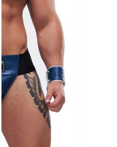 Mister B Leather Circuit Wrist Wallet Zip - Blue White