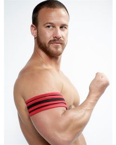 Mister B Neoprene Biceps Band Zwart Rood