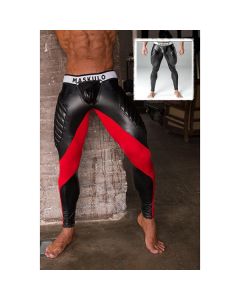 Maskulo Armored Fetish Leggings With Codpiece - Red