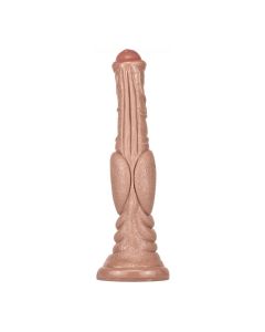 Monster Dog Dildo Lang 26 x 6cm Lichtbruin