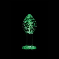 Glazen Buttplug - Glows In The Dark 9 cm