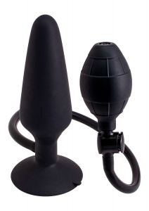 Zwarte Opblaasbare Buttplug - M