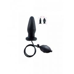 Opblaasbare Buttplug met Vlakke Basis - Zwart