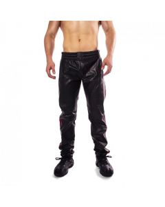 Prowler RED Leather Joggers Black/Red