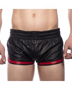 Prowler RED Leather Sports Shorts Black/Red