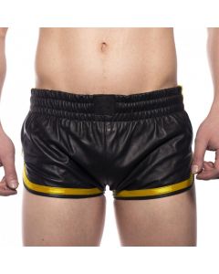 Prowler RED Leather Sports Shorts Black/Yellow voorkant