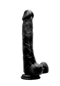 RealRock Realistic Cock 27 CM met scrotum Zwart