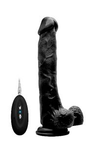 Realistische vibrator huidskleur met zuignap Zwart