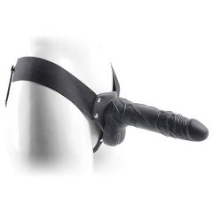 REAL RAPTURE HOLLOW STRAP ON 8 BLACK WITH BALLS
