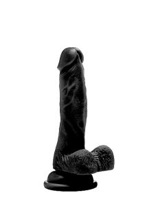 RealRock Realistic Cock 18 CM met scrotum Zwart