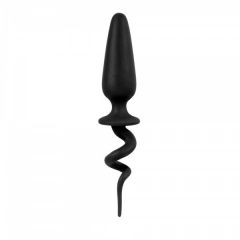 Silicone Buttplug met Krulstaart - Zwart