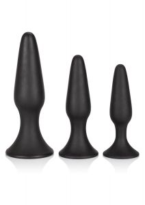 Siliconen Anal Trainer Buttplug Set - Zwart los