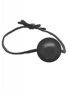 Gag With Leather Strings 40mm - Black kopen