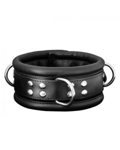 Halsband 6,5 cm Zwart - Kiotos Leather*
